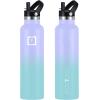 imageIRON FLASK Camping ampamp Hiking Hydration Canteens  3 Lids Narrow Straw Lid Leak Proof Vacuum Insulated Stainless Steel  Hot ampamp Cold Double Walled Sports Water Bottle  Fire 32 OzCotton Candy