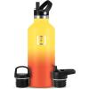imageIRON FLASK Camping ampamp Hiking Hydration Canteens  3 Lids Narrow Straw Lid Leak Proof Vacuum Insulated Stainless Steel  Hot ampamp Cold Double Walled Sports Water Bottle  Fire 32 OzFire