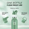 imageIRON FLASK Camping ampamp Hiking Hydration Canteens  3 Lids Narrow Straw Lid Leak Proof Vacuum Insulated Stainless Steel  Hot ampamp Cold Double Walled Sports Water Bottle  Fire 32 OzSage