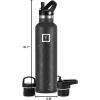 imageIRON FLASK Camping ampamp Hiking Hydration Canteens  3 Lids Narrow Straw Lid Leak Proof Vacuum Insulated Stainless Steel  Hot ampamp Cold Double Walled Sports Water Bottle  Fire 32 OzBlack Speckle
