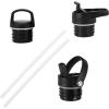 imageIRON FLASK Camping ampamp Hiking Hydration Canteens  3 Lids Narrow Straw Lid Leak Proof Vacuum Insulated Stainless Steel  Hot ampamp Cold Double Walled Sports Water Bottle  Fire 32 OzBlack Marquina