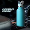 imageIRON FLASK Camping ampamp Hiking Hydration Canteens  3 Lids Narrow Straw Lid Leak Proof Vacuum Insulated Stainless Steel  Hot ampamp Cold Double Walled Sports Water Bottle  Fire 32 OzAzure Mist