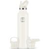 imageIRON FLASK Camping ampamp Hiking Hydration Canteens  3 Lids Narrow Straw Lid Leak Proof Vacuum Insulated Stainless Steel  Hot ampamp Cold Double Walled Sports Water Bottle  Fire 32 OzCashmere Cream