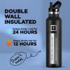 imageIRON FLASK Camping ampamp Hiking Hydration Canteens  3 Lids Narrow Straw Lid Leak Proof Vacuum Insulated Stainless Steel  Hot ampamp Cold Double Walled Sports Water Bottle  Fire 32 OzAutumn Cocoa