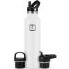 imageIRON FLASK Camping ampamp Hiking Hydration Canteens  3 Lids Narrow Straw Lid Leak Proof Vacuum Insulated Stainless Steel  Hot ampamp Cold Double Walled Sports Water Bottle  Fire 32 OzWinter White