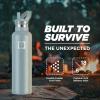 imageIRON FLASK Camping ampamp Hiking Hydration Canteens  3 Lids Narrow Straw Lid Leak Proof Vacuum Insulated Stainless Steel  Hot ampamp Cold Double Walled Sports Water Bottle  Fire 32 OzElemental Gray