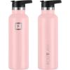 imageIRON FLASK Camping ampamp Hiking Hydration Canteens  3 Lids Narrow Straw Lid Leak Proof Vacuum Insulated Stainless Steel  Hot ampamp Cold Double Walled Sports Water Bottle  Fire 32 OzRose