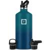 imageIRON FLASK Camping ampamp Hiking Hydration Canteens  3 Lids Narrow Straw Lid Leak Proof Vacuum Insulated Stainless Steel  Hot ampamp Cold Double Walled Sports Water Bottle  Fire 32 OzDark Night