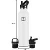 imageIRON FLASK Camping ampamp Hiking Hydration Canteens  3 Lids Narrow Straw Lid Leak Proof Vacuum Insulated Stainless Steel  Hot ampamp Cold Double Walled Sports Water Bottle  Fire 32 OzWinter White