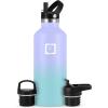 imageIRON FLASK Camping ampamp Hiking Hydration Canteens  3 Lids Narrow Straw Lid Leak Proof Vacuum Insulated Stainless Steel  Hot ampamp Cold Double Walled Sports Water Bottle  Fire 32 OzCotton Candy