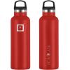 imageIRON FLASK Camping ampamp Hiking Hydration Canteens  3 Lids Narrow Straw Lid Leak Proof Vacuum Insulated Stainless Steel  Hot ampamp Cold Double Walled Sports Water Bottle  Fire 32 OzFire Red
