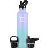 imageIRON FLASK Camping ampamp Hiking Hydration Canteens  3 Lids Narrow Straw Lid Leak Proof Vacuum Insulated Stainless Steel  Hot ampamp Cold Double Walled Sports Water Bottle  Fire 32 OzCotton Candy