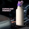 imageIRON FLASK Camping ampamp Hiking Hydration Canteens  3 Lids Narrow Straw Lid Leak Proof Vacuum Insulated Stainless Steel  Hot ampamp Cold Double Walled Sports Water Bottle  Fire 32 OzCream  Berries