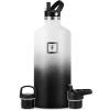 imageIRON FLASK Camping ampamp Hiking Hydration Canteens  3 Lids Narrow Straw Lid Leak Proof Vacuum Insulated Stainless Steel  Hot ampamp Cold Double Walled Sports Water Bottle  Fire 32 OzDay  Night