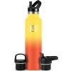 imageIRON FLASK Camping ampamp Hiking Hydration Canteens  3 Lids Narrow Straw Lid Leak Proof Vacuum Insulated Stainless Steel  Hot ampamp Cold Double Walled Sports Water Bottle  Fire 32 OzFire