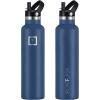 imageIRON FLASK Camping ampamp Hiking Hydration Canteens  3 Lids Narrow Straw Lid Leak Proof Vacuum Insulated Stainless Steel  Hot ampamp Cold Double Walled Sports Water Bottle  Fire 32 OzTwilight Blue