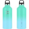 imageIRON FLASK Camping ampamp Hiking Hydration Canteens  3 Lids Narrow Straw Lid Leak Proof Vacuum Insulated Stainless Steel  Hot ampamp Cold Double Walled Sports Water Bottle  Fire 32 OzSky