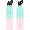 imageIRON FLASK Camping ampamp Hiking Hydration Canteens  3 Lids Narrow Straw Lid Leak Proof Vacuum Insulated Stainless Steel  Hot ampamp Cold Double Walled Sports Water Bottle  Fire 32 OzBubble Gum