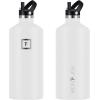 imageIRON FLASK Camping ampamp Hiking Hydration Canteens  3 Lids Narrow Straw Lid Leak Proof Vacuum Insulated Stainless Steel  Hot ampamp Cold Double Walled Sports Water Bottle  Fire 32 OzWinter White