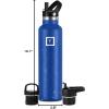 imageIRON FLASK Camping ampamp Hiking Hydration Canteens  3 Lids Narrow Straw Lid Leak Proof Vacuum Insulated Stainless Steel  Hot ampamp Cold Double Walled Sports Water Bottle  Fire 32 OzCobalt Blue Speckle