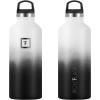 imageIRON FLASK Camping ampamp Hiking Hydration Canteens  3 Lids Narrow Straw Lid Leak Proof Vacuum Insulated Stainless Steel  Hot ampamp Cold Double Walled Sports Water Bottle  Fire 32 OzDay  Night
