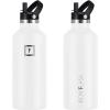 imageIRON FLASK Camping ampamp Hiking Hydration Canteens  3 Lids Narrow Straw Lid Leak Proof Vacuum Insulated Stainless Steel  Hot ampamp Cold Double Walled Sports Water Bottle  Fire 32 OzWinter White