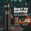 imageIRON FLASK Camping ampamp Hiking Hydration Canteens  3 Lids Narrow Straw Lid Leak Proof Vacuum Insulated Stainless Steel  Hot ampamp Cold Double Walled Sports Water Bottle  Fire 32 OzAutumn Cocoa