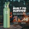 imageIRON FLASK Camping ampamp Hiking Hydration Canteens  3 Lids Narrow Straw Lid Leak Proof Vacuum Insulated Stainless Steel  Hot ampamp Cold Double Walled Sports Water Bottle  Fire 32 OzSage