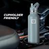 imageIRON FLASK Camping ampamp Hiking Hydration Canteens  3 Lids Narrow Straw Lid Leak Proof Vacuum Insulated Stainless Steel  Hot ampamp Cold Double Walled Sports Water Bottle  Fire 32 OzElemental Gray