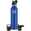 imageIRON FLASK Camping ampamp Hiking Hydration Canteens  3 Lids Narrow Straw Lid Leak Proof Vacuum Insulated Stainless Steel  Hot ampamp Cold Double Walled Sports Water Bottle  Fire 32 OzCobalt Blue Speckle