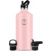 imageIRON FLASK Camping ampamp Hiking Hydration Canteens  3 Lids Narrow Straw Lid Leak Proof Vacuum Insulated Stainless Steel  Hot ampamp Cold Double Walled Sports Water Bottle  Fire 32 OzRose