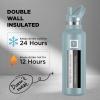 imageIRON FLASK Camping ampamp Hiking Hydration Canteens  3 Lids Narrow Straw Lid Leak Proof Vacuum Insulated Stainless Steel  Hot ampamp Cold Double Walled Sports Water Bottle  Fire 32 OzElemental Gray