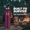 imageIRON FLASK Camping ampamp Hiking Hydration Canteens  3 Lids Narrow Straw Lid Leak Proof Vacuum Insulated Stainless Steel  Hot ampamp Cold Double Walled Sports Water Bottle  Fire 32 OzBurgundy