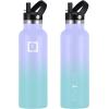 imageIRON FLASK Camping ampamp Hiking Hydration Canteens  3 Lids Narrow Straw Lid Leak Proof Vacuum Insulated Stainless Steel  Hot ampamp Cold Double Walled Sports Water Bottle  Fire 32 OzCotton Candy