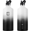 imageIRON FLASK Camping ampamp Hiking Hydration Canteens  3 Lids Narrow Straw Lid Leak Proof Vacuum Insulated Stainless Steel  Hot ampamp Cold Double Walled Sports Water Bottle  Fire 32 OzDay  Night