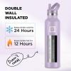 imageIRON FLASK Camping ampamp Hiking Hydration Canteens  3 Lids Narrow Straw Lid Leak Proof Vacuum Insulated Stainless Steel  Hot ampamp Cold Double Walled Sports Water Bottle  Fire 32 OzLavender