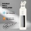 imageIRON FLASK Camping ampamp Hiking Hydration Canteens  3 Lids Narrow Straw Lid Leak Proof Vacuum Insulated Stainless Steel  Hot ampamp Cold Double Walled Sports Water Bottle  Fire 32 OzCashmere Cream
