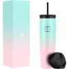 imageIRON FLASK Nomad Tumbler  2 Lids StrawFlip Vacuum Insulated Stainless Steel Bottle Double Walled Drinking Cup Thermos Coffee Travel Mug Water  Fire 24 OzBubble Gum