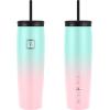 imageIRON FLASK Nomad Tumbler  2 Lids StrawFlip Vacuum Insulated Stainless Steel Bottle Double Walled Drinking Cup Thermos Coffee Travel Mug Water  Fire 24 OzBubble Gum