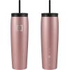 imageIRON FLASK Nomad Tumbler  2 Lids StrawFlip Vacuum Insulated Stainless Steel Bottle Double Walled Drinking Cup Thermos Coffee Travel Mug Water  Fire 24 OzRose Gold