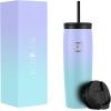 imageIRON FLASK Nomad Tumbler  2 Lids StrawFlip Vacuum Insulated Stainless Steel Bottle Double Walled Drinking Cup Thermos Coffee Travel Mug Water  Fire 24 OzCotton Candy