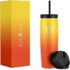 imageIRON FLASK Nomad Tumbler  2 Lids StrawFlip Vacuum Insulated Stainless Steel Bottle Double Walled Drinking Cup Thermos Coffee Travel Mug Water  Fire 24 OzFire
