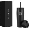 imageIRON FLASK Nomad Tumbler  2 Lids StrawFlip Vacuum Insulated Stainless Steel Bottle Double Walled Drinking Cup Thermos Coffee Travel Mug Water  Fire 24 OzMidnight Black