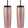 imageIRON FLASK Nomad Tumbler  2 Lids StrawFlip Vacuum Insulated Stainless Steel Bottle Double Walled Drinking Cup Thermos Coffee Travel Mug Water  Fire 24 OzRose Gold