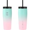 imageIRON FLASK Nomad Tumbler  2 Lids StrawFlip Vacuum Insulated Stainless Steel Bottle Double Walled Drinking Cup Thermos Coffee Travel Mug Water  Fire 24 OzBubble Gum