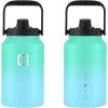 imageIRON FLASK Sports Water Bottle  128 OzOne Gallon1 Lid Vacuum Insulated Stainless Steel Hot Cold Double Walled Thermo Mug Metal Canteen Jug Growler Midnight BlackSky