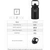 imageIRON FLASK Sports Water Bottle  128 OzOne Gallon1 Lid Vacuum Insulated Stainless Steel Hot Cold Double Walled Thermo Mug Metal Canteen Jug Growler Midnight BlackSky