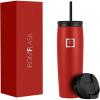 imageIRON FLASK Nomad Tumbler  2 Lids StrawFlip Vacuum Insulated Stainless Steel Bottle Double Walled Drinking Cup Thermos Coffee Travel Mug Water  Fire 24 OzFire Red