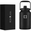 imageIRON FLASK Sports Water Bottle  128 OzOne Gallon1 Lid Vacuum Insulated Stainless Steel Hot Cold Double Walled Thermo Mug Metal Canteen Jug Growler Midnight BlackMidnight Black