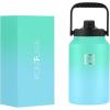 imageIRON FLASK Sports Water Bottle  128 OzOne Gallon1 Lid Vacuum Insulated Stainless Steel Hot Cold Double Walled Thermo Mug Metal Canteen Jug Growler Midnight BlackSky